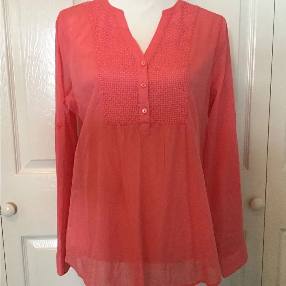 THE GAP Coral Blouse Large